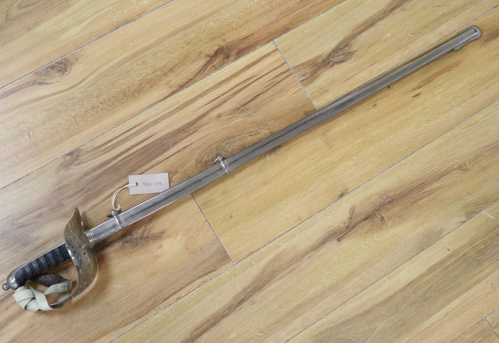 A George V officers sword, with etched blade